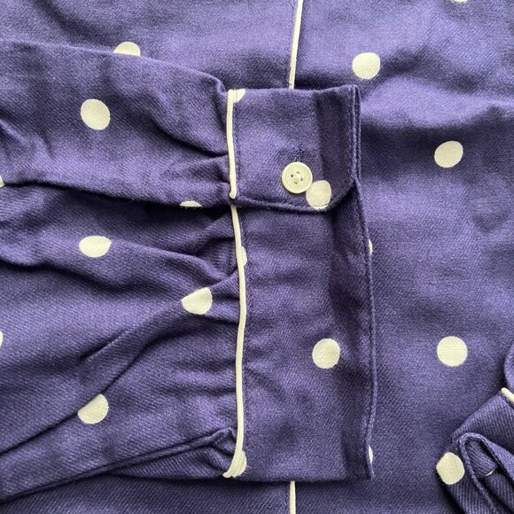 NWOT  Lands End 100% Cotton Flannel Pajama Top, Patriot Blue Dots Print, Sz 3X - Picture 11 of 11